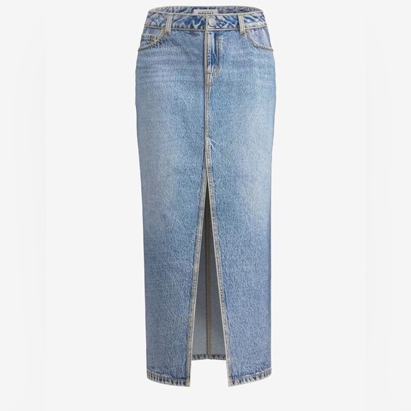 Dynamite Denim Maxi Skirt in Medium Light Indigo/Blue Monday - Picture 2 of 9